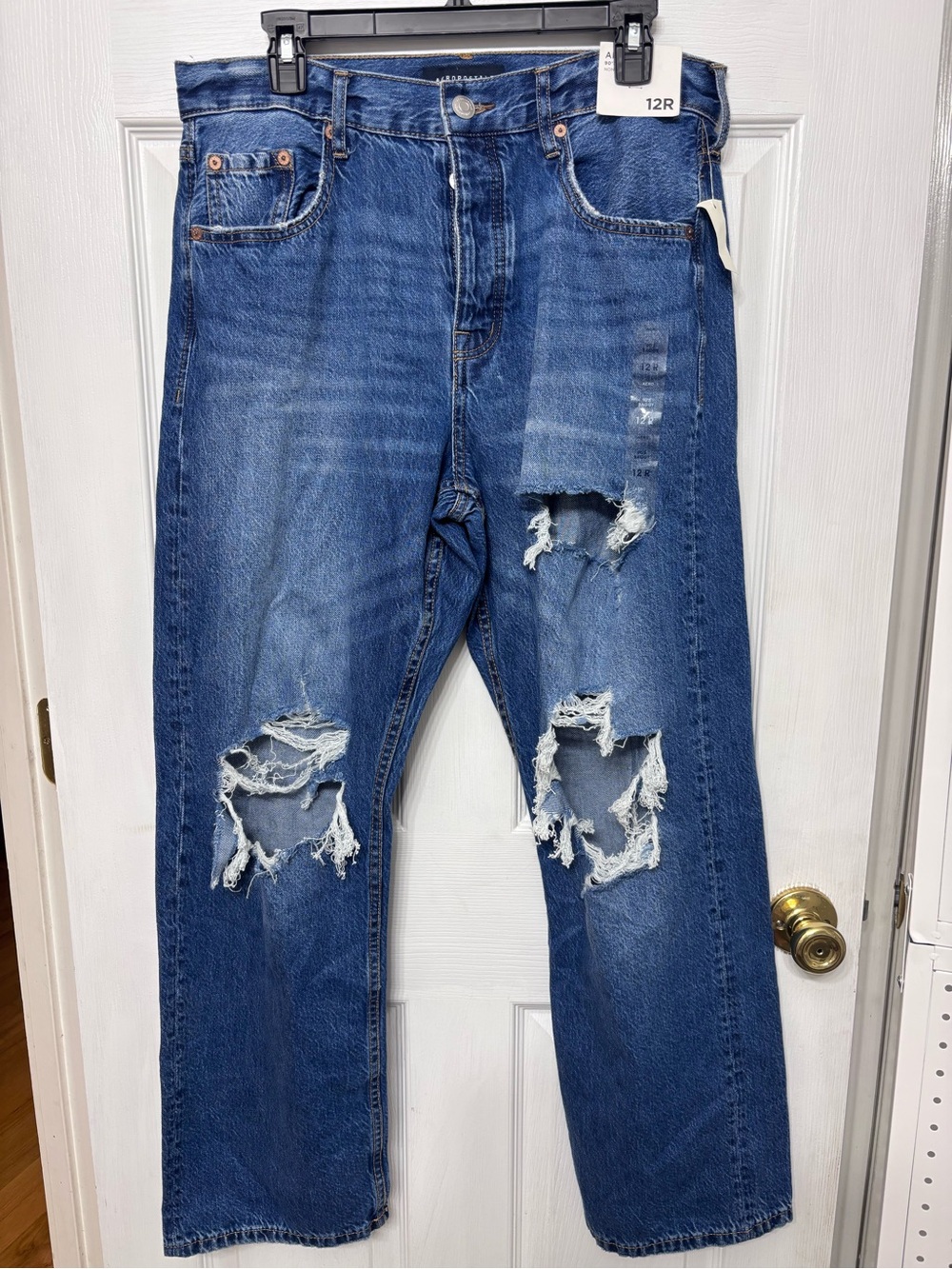 Aeropostale Women's Blue Distressed Relaxed Jeans